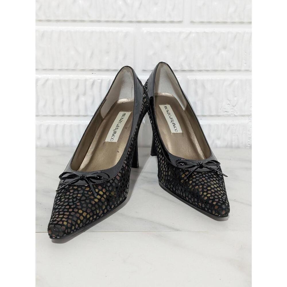 Monzo & Franco Black Bronze Patterned Women's 3" Heel Pumps Sz 9.5M